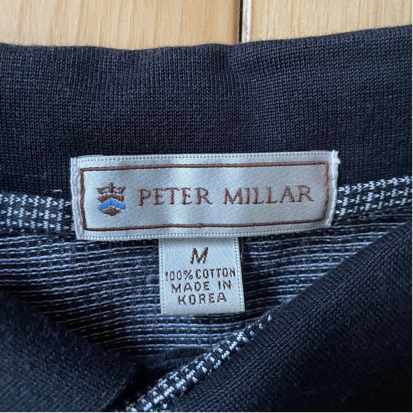 PETER Millar Men’s Polo Size M Gray Checkered Pattern - Picture 4 of 6